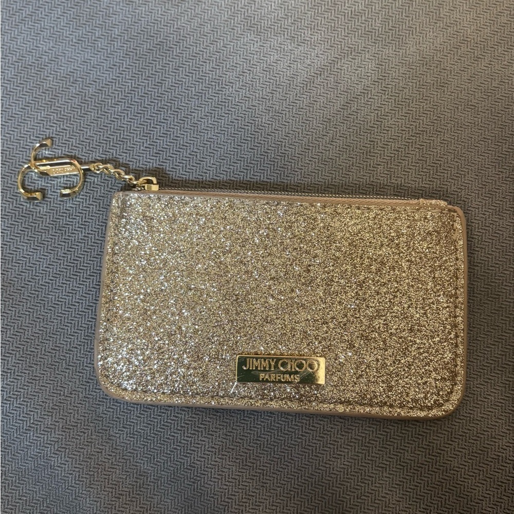 Jimmy Choo‎ Glitter Gold Pouch